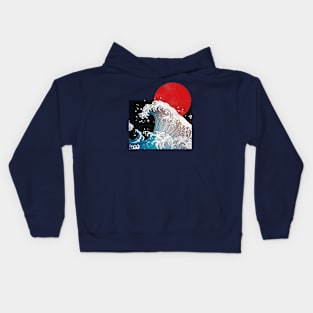 Hokusai Kaiju - Vintage Version Kids Hoodie